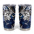 Polynesian Valentine Tumbler Cup Couple Floral Unique Blue Version