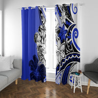 Polynesian Valentine Window Curtain Couple Floral Unique Blue Version LT01 With Grommets Blue - Polynesian Pride