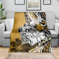 Polynesian Valentine Blanket Couple Floral Unique Gold Version LT01 - Polynesian Pride