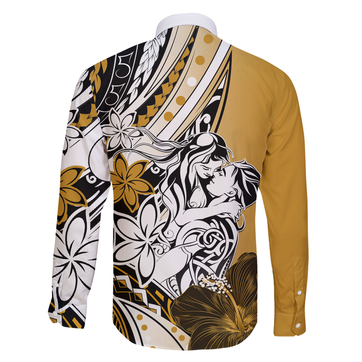 Polynesian Valentine Family Matching Mermaid Dress and Hawaiian Shirt Couple Floral Unique Gold Version LT01 - Polynesian Pride