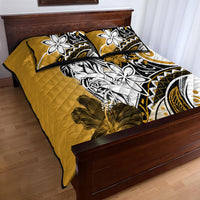 Polynesian Valentine Quilt Bed Set Couple Floral Unique Gold Version LT01 - Polynesian Pride
