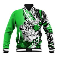 Polynesian Valentine Baseball Jacket Couple Floral Unique Green Version LT01 Unisex Green - Polynesian Pride