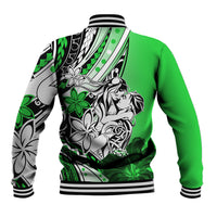Polynesian Valentine Baseball Jacket Couple Floral Unique Green Version LT01 - Polynesian Pride