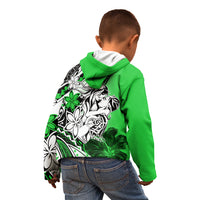 Polynesian Valentine Kid Hoodie Couple Floral Unique Green Version LT01 - Polynesian Pride