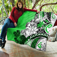 Polynesian Valentine Quilt Couple Floral Unique Green Version LT01 - Polynesian Pride