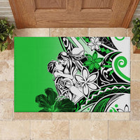 Polynesian Valentine Rubber Doormat Couple Floral Unique Green Version LT01 - Polynesian Pride