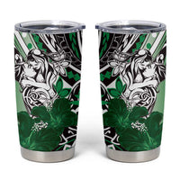 Polynesian Valentine Tumbler Cup Couple Floral Unique Green Version