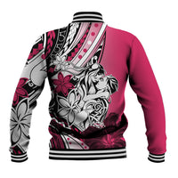 Polynesian Valentine Baseball Jacket Couple Floral Unique Pink Version LT01 - Polynesian Pride