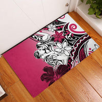 Polynesian Valentine Rubber Doormat Couple Floral Unique Pink Version LT01 Pink - Polynesian Pride