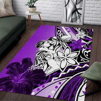Polynesian Valentine Area Rug Couple Floral Unique Purple Version LT01 Purple - Polynesian Pride