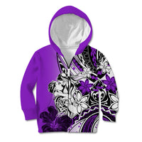 Polynesian Valentine Kid Hoodie Couple Floral Unique Purple Version LT01 Zip Hoodie Purple - Polynesian Pride