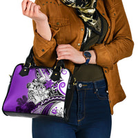 Polynesian Valentine Shoulder Handbag Couple Floral Unique Purple Version LT01 - Polynesian Pride