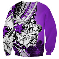 Polynesian Valentine Sweatshirt Couple Floral Unique Purple Version LT01 - Polynesian Pride