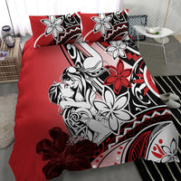 Polynesian Valentine Bedding Set Couple Floral Unique Red Version LT01 - Polynesian Pride