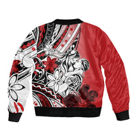 Polynesian Valentine Bomber Jacket Couple Floral Unique Red Version LT01 - Polynesian Pride