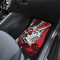 Polynesian Valentine Car Mats Couple Floral Unique Red Version LT01 - Polynesian Pride