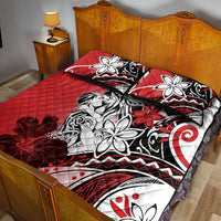 Polynesian Valentine Quilt Bed Set Couple Floral Unique Red Version LT01 - Polynesian Pride