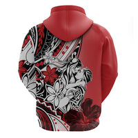 Polynesian Valentine Zip Hoodie Couple Floral Unique Red Version LT01 - Polynesian Pride