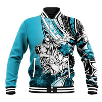 Polynesian Valentine Baseball Jacket Couple Floral Unique Sky Blue Version LT01 Unisex Sky - Polynesian Pride