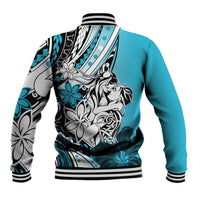 Polynesian Valentine Baseball Jacket Couple Floral Unique Sky Blue Version LT01 - Polynesian Pride