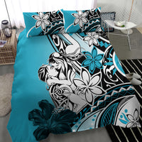 Polynesian Valentine Bedding Set Couple Floral Unique Sky Blue Version LT01 - Polynesian Pride