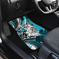 Polynesian Valentine Car Mats Couple Floral Unique Sky Blue Version LT01 - Polynesian Pride