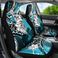 Polynesian Valentine Car Seat Cover Couple Floral Unique Sky Blue Version LT01 - Polynesian Pride