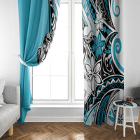 Polynesian Valentine Window Curtain Couple Floral Unique Sky Blue Version LT01 - Polynesian Pride