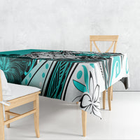 Polynesian Valentine Tablecloth Couple Floral Unique Turquoise Version LT01 - Polynesian Pride