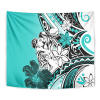 Polynesian Valentine Tapestry Couple Floral Unique Turquoise Version LT01 - Polynesian Pride