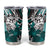 Polynesian Valentine Tumbler Cup Couple Floral Unique Teal Version