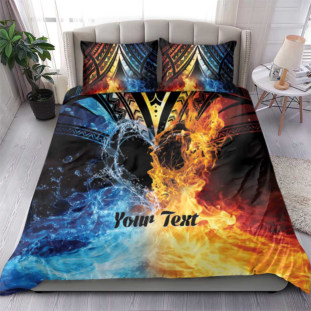 Personalised Polynesian Heart In Fire And Water Bedding Set Romantic Elements