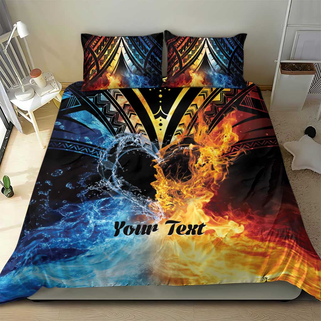Personalised Polynesian Heart In Fire And Water Bedding Set Romantic Elements