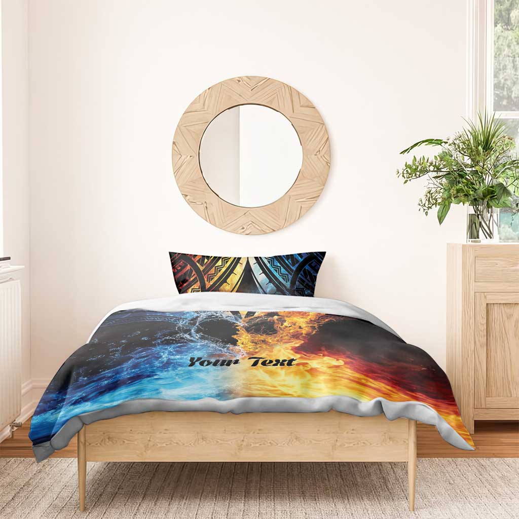 Personalised Polynesian Heart In Fire And Water Bedding Set Romantic Elements