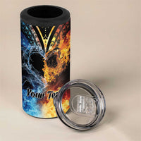 Personalised Polynesian Heart In Fire And Water 4 in 1 Can Cooler Tumbler Romantic Elements