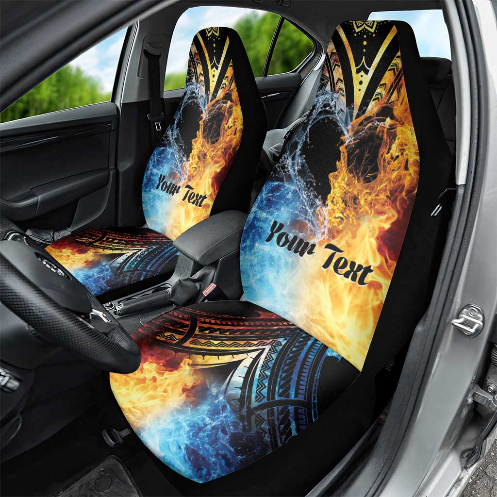 Personalised Polynesian Heart In Fire And Water Car Seat Cover Romantic Elements