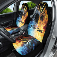 Personalised Polynesian Heart In Fire And Water Car Seat Cover Romantic Elements
