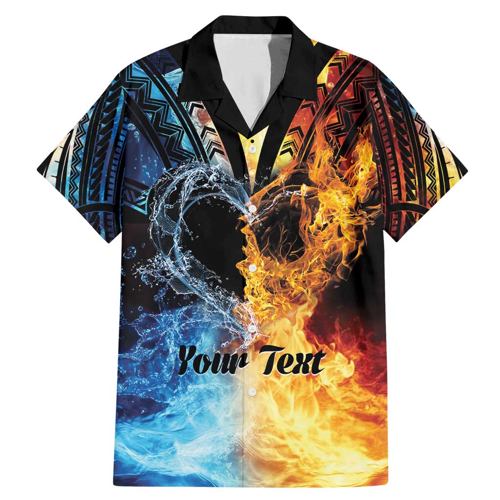 Personalised Polynesian Heart In Fire And Water Family Matching Mermaid Dress and Hawaiian Shirt Romantic Elements LT01 Dad's Shirt - Short Sleeve Colorful - Polynesian Pride