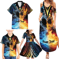 Personalised Polynesian Heart In Fire And Water Family Matching Summer Maxi Dress and Hawaiian Shirt Romantic Elements LT01 - Polynesian Pride