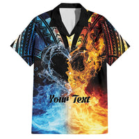 Personalised Polynesian Heart In Fire And Water Family Matching Summer Maxi Dress and Hawaiian Shirt Romantic Elements LT01 Dad's Shirt - Short Sleeve Colorful - Polynesian Pride