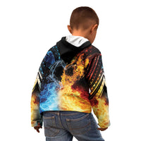 Personalised Polynesian Heart In Fire And Water Kid Hoodie Romantic Elements