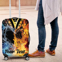 Personalised Polynesian Heart In Fire And Water Luggage Cover Romantic Elements