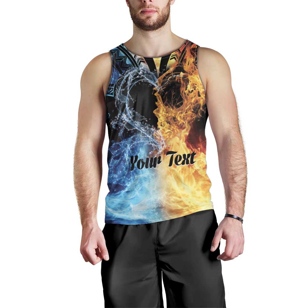 Personalised Polynesian Heart In Fire And Water Men Tank Top Romantic Elements