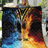 Personalised Polynesian Heart In Fire And Water Quilt Romantic Elements LT01 Colorful - Polynesian Pride