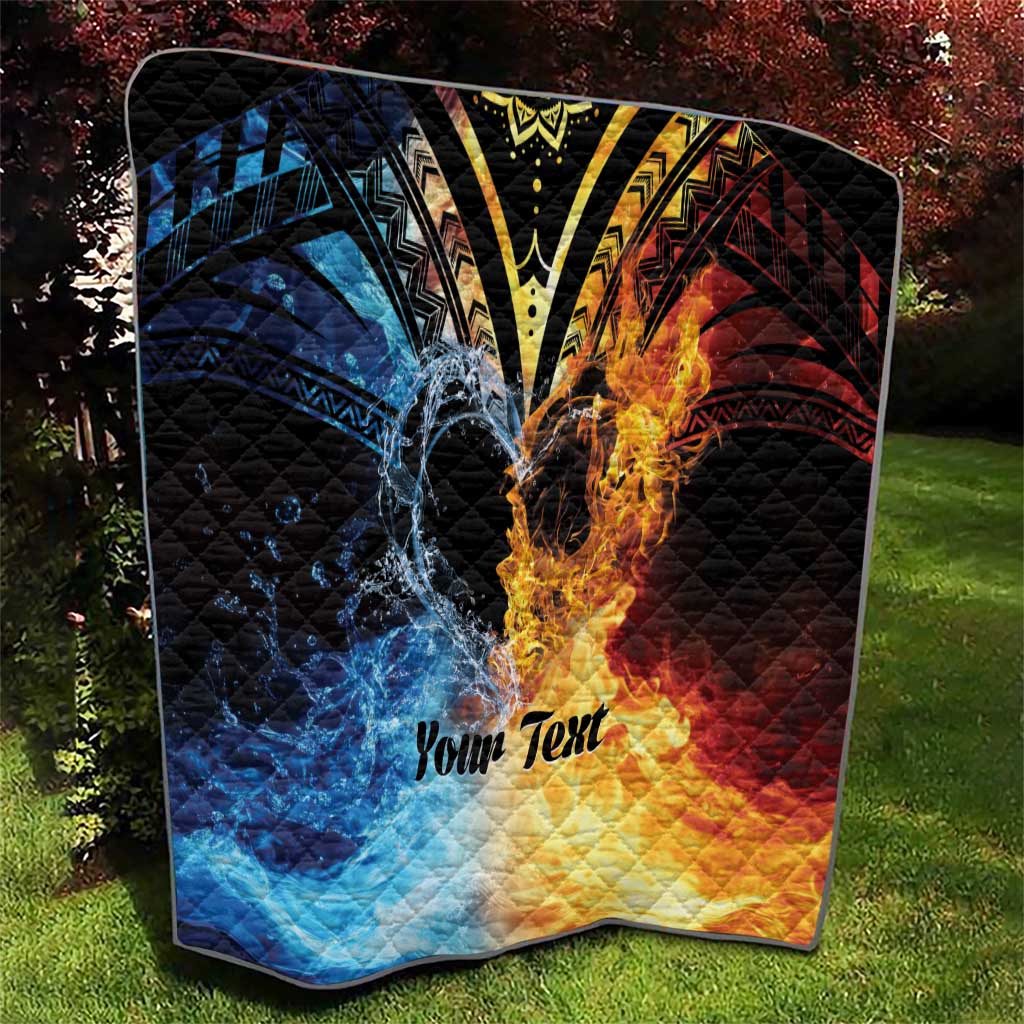Personalised Polynesian Heart In Fire And Water Quilt Romantic Elements LT01 - Polynesian Pride