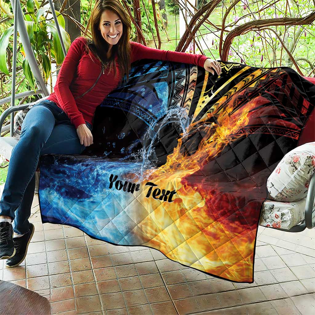 Personalised Polynesian Heart In Fire And Water Quilt Romantic Elements LT01 - Polynesian Pride