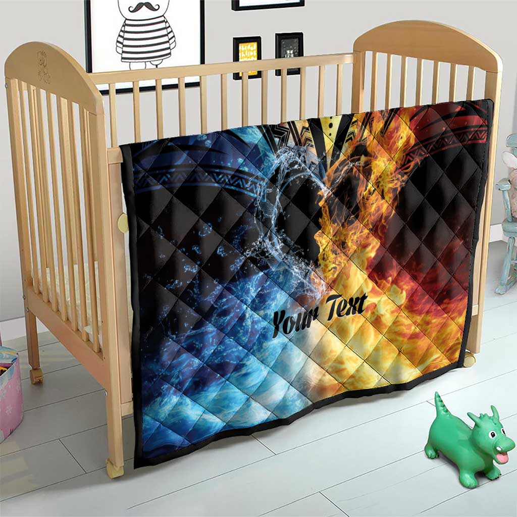 Personalised Polynesian Heart In Fire And Water Quilt Romantic Elements LT01 - Polynesian Pride