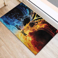 Personalised Polynesian Heart In Fire And Water Rubber Doormat Romantic Elements LT01 - Polynesian Pride