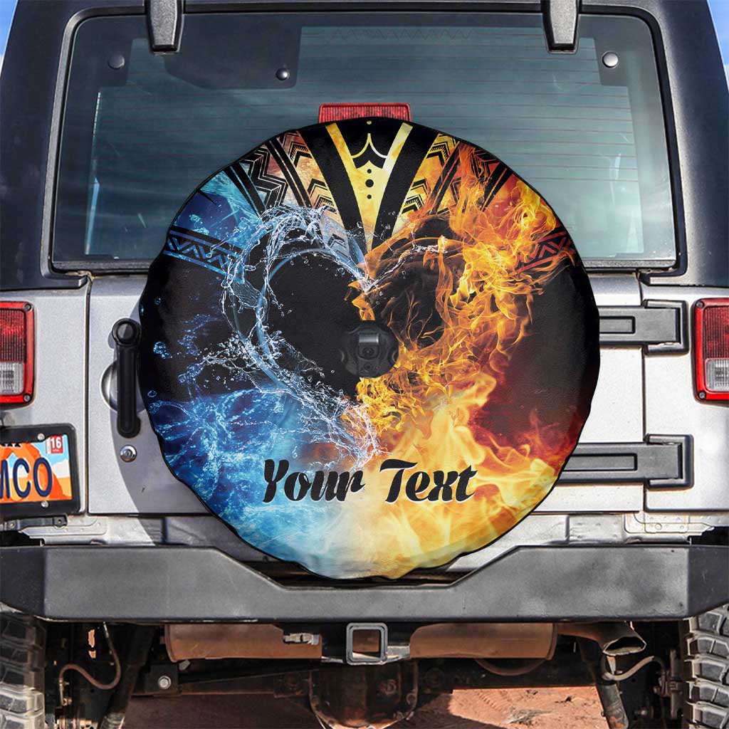 Personalised Polynesian Heart In Fire And Water Spare Tire Cover Romantic Elements