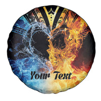 Personalised Polynesian Heart In Fire And Water Spare Tire Cover Romantic Elements